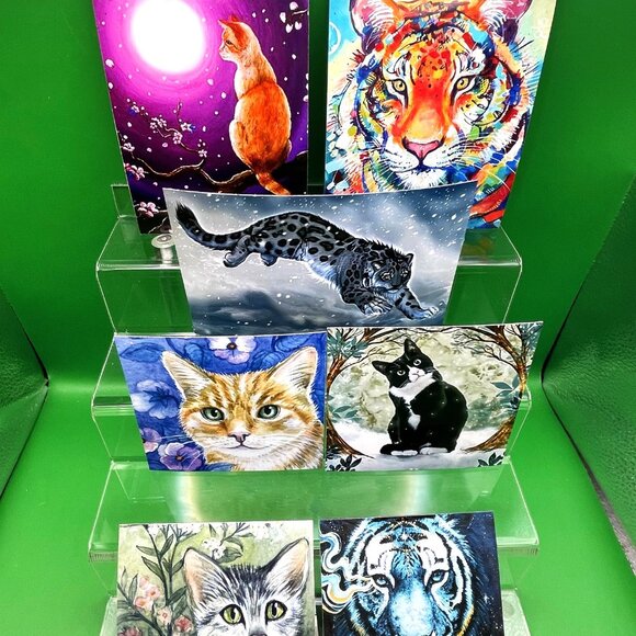 Cat Kitten Theme Kitchen Refrigerator Magnets Handmade Lot of 7 Feline Tiger - Picture 1 of 9